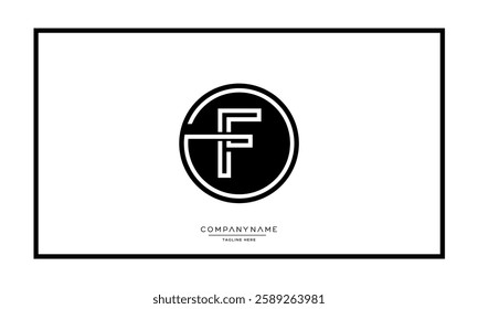 Alphabet letters F, FF logo monogram icon