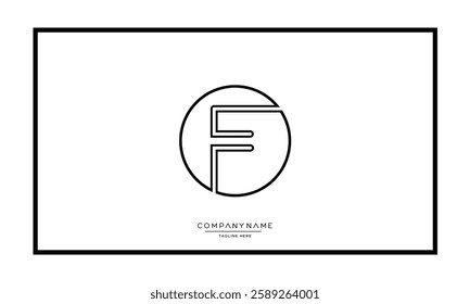 Alphabet letters F, FF logo monogram icon