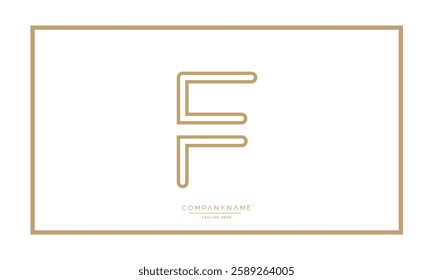 Alphabet letters F, FF logo monogram icon