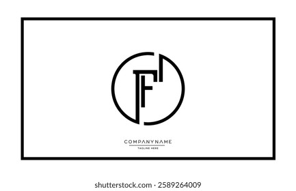 Alphabet letters F, FF logo monogram icon