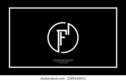 Alphabet letters F, FF logo monogram icon