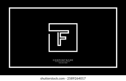 Alphabet letters F, FF logo monogram icon