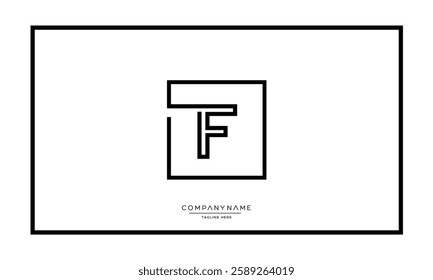 Alphabet letters F, FF logo monogram icon