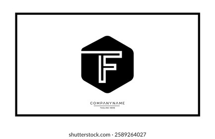 Alphabet letters F, FF logo monogram icon