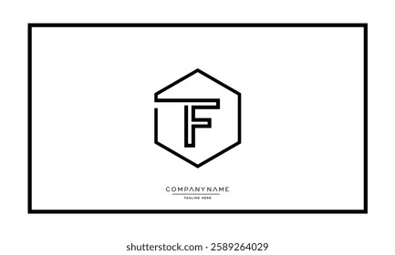 Alphabet letters F, FF logo monogram icon