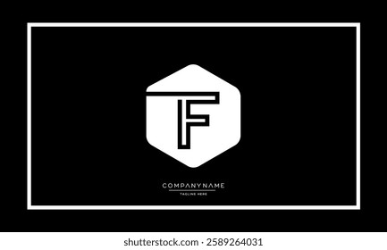 Alphabet letters F, FF logo monogram icon