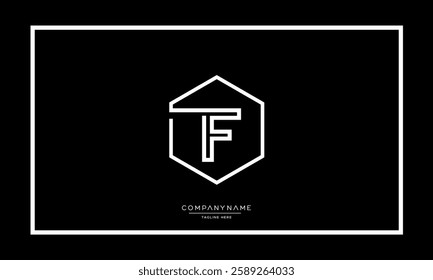 Alphabet letters F, FF logo monogram icon