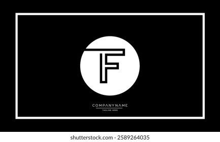 Alphabet letters F, FF logo monogram icon