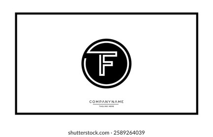 Alphabet letters F, FF logo monogram icon