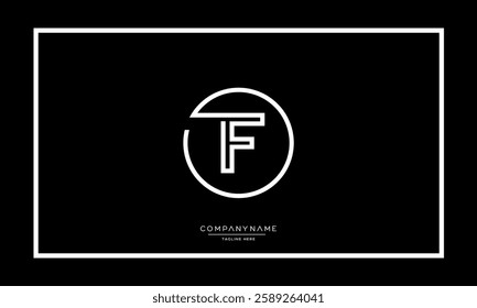 Alphabet letters F, FF logo monogram icon