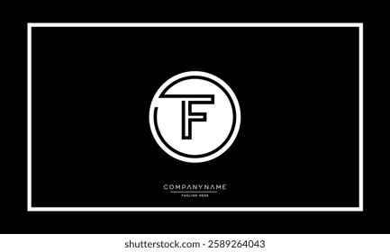 Alphabet letters F, FF logo monogram icon