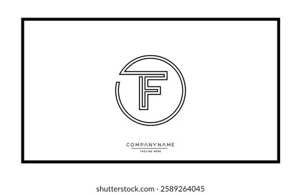 Alphabet letters F, FF logo monogram icon