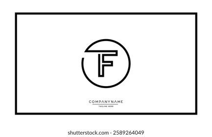 Alphabet letters F, FF logo monogram icon