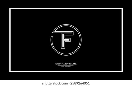 Alphabet letters F, FF logo monogram icon