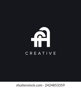 Alfabeto Letras FA AF Logo Creativo Basado Inicial Monograma Icono Vector.
