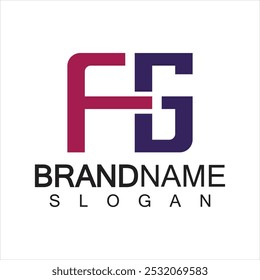 Alphabet Letters FG or GF logo design template