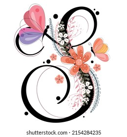 Alphabet Letters Floral Letter S Vector Stock Vector (Royalty Free ...