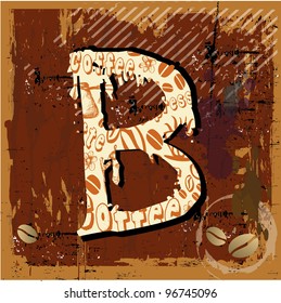 alphabet, letters, the font coffee theme, vector.