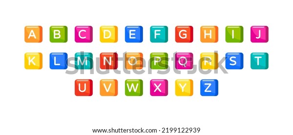 Alphabet Letters Font Kids Education School Stock Vector (Royalty Free ...