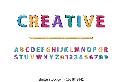 Alphabet letters Font and number. Design and creative font and alphabet. Vector illustraion.