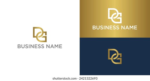 alphabet letters GD logo vector icon