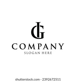 Alphabet letters GI Modern logo design minimalist, Unique modern creative minimal logo design