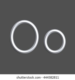 Alphabet letters of gray color lights, 3d line with smooth shadow