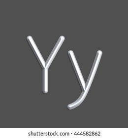 Alphabet letters of gray color lights, 3d line with smooth shadow