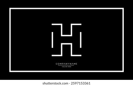 Alphabet letters H or HH logo vector icon