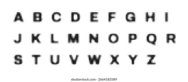 Letras de alfabeto efecto semitono Fuente Vector Ilustración gráfica