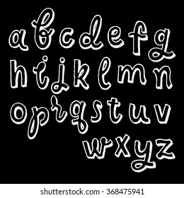 Alphabet letters. Hand drawn illustration by inc. Vector letters.