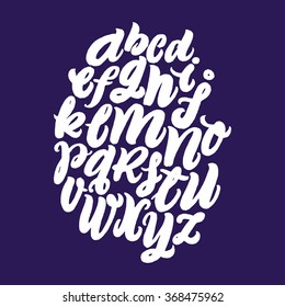 Alphabet letters. Hand drawn illustration. Vector typography.
