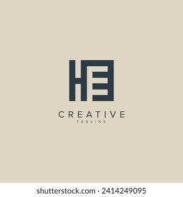 Alphabet letters HE EH business Logo Initial Based Monogram Icon Vector.