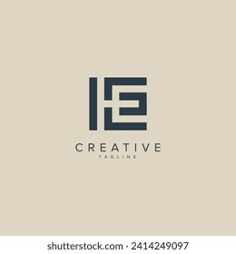 Alphabet letters HE EH business Logo Initial Based Monogram Icon Vector.