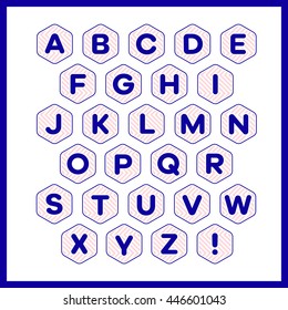 Alphabet letters in hexagon