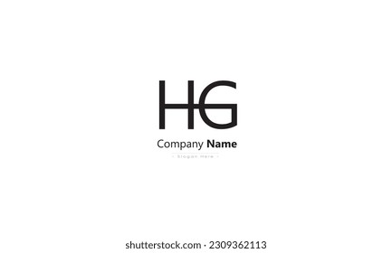 Alphabet letters HG logo, vector HG GH H G