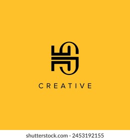 Alphabet Letters HS SH Creative Luxury Logo Initial Based Monogram Icon Vector Elements.