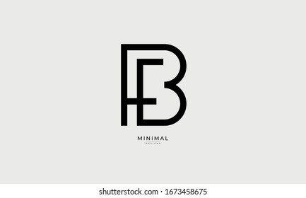 alphabet letters icon logo BE or EB