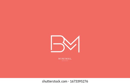 alphabet letters icon logo BM or MB