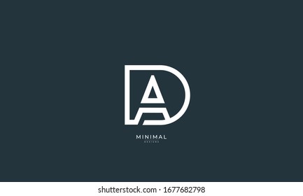 alphabet letters icon logo  DA or AD