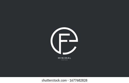 alphabet letters icon logo  EF or FE