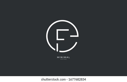 alphabet letters icon logo  EF or FE