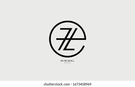 alphabet letters icon logo EZ or ZE