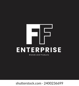 alphabet letters icon logo FF monogram