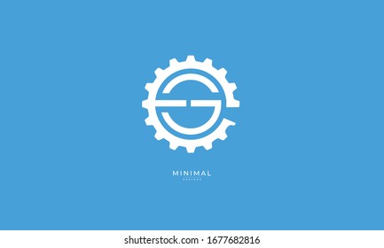 Alphabet Letters Icon Logo  EG Or GE COG Logo