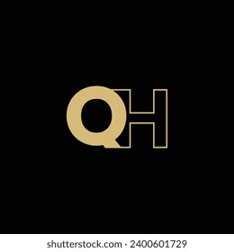 alphabet letters icon logo Qh monogram