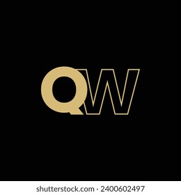 alphabet letters icon logo Qw monogram