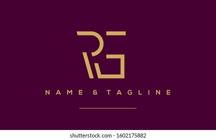Alphabet letters icon logo RG or GR