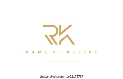 Alphabet letters icon logo  RK or KR