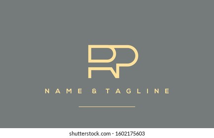 Alphabet letters icon logo RP or PR
